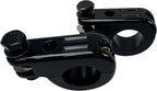 Universal Gloss Black Foot Peg P-Clamp mounting kits Compatible with for Harley Touring Road King Engine Bars Most Motorcycle 1-1/4 Inches(32MM) highway bars