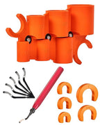 12 Pcs 1/4-1 Inch Depth Gauge and Pipe Deburring Tool, Removal Tools Set for Sharkbite Fittings, Deburring Tool with 5 High Speed Steel Blades,Plumbing Tools Kit for PEX Copper PVC CPVC Pipes