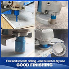 Tile Hole Saw Kit Diamond- BRSCHNITT 10pcs Diamond Core Drill Bit Set for Porcelain Tile Ceramic Marble Granite Drilling,Finger Chamfer Bit