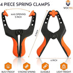 4 Pack Spring Clamps Heavy Duty, 6 Inch Wodworking Clamps for Crafts and Pool Cover Clips with 3 Inch Jaw Opening for Cover Holding and Wood Gluing