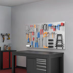 Ultrawall 4 Pcs Metal Pegboard Wall Panels, Peg Boards for Garage Tool Storage