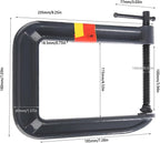 Deep Throat C Clamp, Clamping Thickness 100mm*Depth 185mm Heavy Duty Deep Throat U Clamp, G Type Clamping Device for Various Manufacturing Fields