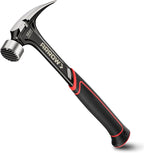 ARROW 16 oz Straight Claw Hammer, Rip Claw Hammer with Side Nail Puller, Milled Face & Shock Absorbing Grip, One-piece Forged Hammer