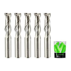 Upcut Spiral Router Bit Set 1/4 Inch Shank 1/4 Inch Cutting Dia. Solid Carbide CNC End Mill, Ideal for Wood Carving, Slot Mortise, Engraving, Grinding (5PCS)