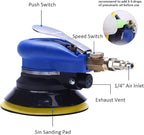 Air Random Obrital Sander 5" Dual Action Palm Sander, Hook and Loop Air Powered and Swirl Free. (5" da sander)