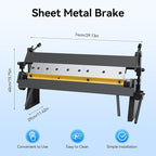 Industrial 24 inch Pan and Box Brake,0-135° Sheet Metal Hand Brake with 3 Adjustable Removable Fingers,Precision Bending Brake for Carbon Steel Aluminum