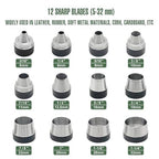 12 in 1 Gasket Punch Set with Sharp Leather Hole Punches, Hollow Punch Set for Leather, 3/16'' to 1-1/4'' Hole Punch Kit with Handle