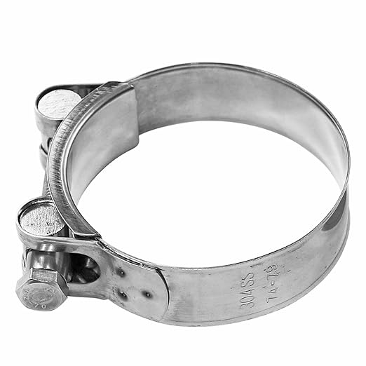 AKIHISA 68-73mm ID Range T-Bolt Hose Clamp,2 Pack 304 Stainless Steel Heavy Duty Pipe Clamp 2.68 to 2.87 Inch