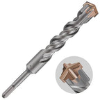 1pc 1" X 8"-6" Cross-Type Double Thread Carbide Drill Bit for Concrete, Brick, Stone, Hammer Drill