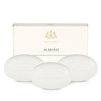 Caswell-Massey Natural Bar Soap Gift Set - Almond Scent - Triple-Milled Moisturizing Body Soap Bars for Men & Women, Plant-Based Formula for Soft Skin, Made in USA, 3 x 5.8 oz