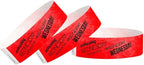 WristCo Wednesday Neon Red Tyvek Wristbands for Events - 500 Count ¾” x 10” - Waterproof Recyclable Comfortable Tear Resistant Paper Bracelets Wrist Bands for Concerts Festivals Admission Party