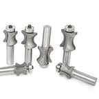 Akylin's 6Pcs Convex Edge Oval Router Bit Set 1/2" Shank, Shallow Bullnose at at 5/16",3/8",1/2",5/8",3/4",7/8" Length,Convex Column Molding Router Bits-Perfect for Stair Treads and Shelf Edges