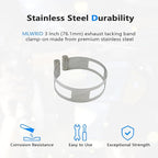 3 Inch (76.1mm) Stainless Steel Welding Tacking Band Clamp,Clamp-On Exhaust Pipe Tacking Band for Welding Fabrication