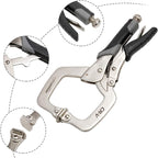 Amazon Basics Adjustable Metal Face Clamps for Woodworking, Welding, or Repairs, 11-inch, Pack of 2, Black/Silver