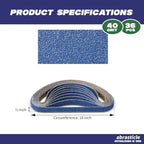 1/2" x 18" Zirconia Sanding Belts for Metal - 1/2 x 18 Inch Zirconia Metal Grinding Sand Paper, 36 PCS 40 Grits, Perfect for Knife Blade Sharpening, Metal Polishing, Derusting, Woodworking