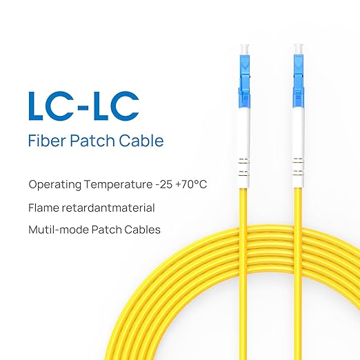 1m(3ft) OS2 LC/LC to LC/LC Fiber Patch Cable Single Mode Fiber,9/125µm OD 3.0mm Cable Diameter Fiber Optic Cable