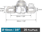 20 pcs 3/8" Conduit Clamps 304 SS Heavy Duty U-tube Clamp 2-holes Pipe Bracket, Universal Clamp for Cylindrical Components - Fits OD 10 mm (Approx. 3/8") | 20 pcs