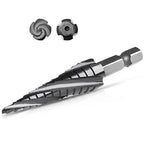 Cobalt M35 Step Drill Bit 1/8" to 1/2", TiAlN Coating 4 Spiral Flute Step Bit for Stainless Steel, Metal, Aluminum, Plastic