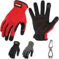 DULFINE High Performance Work Gloves For Men(3 Pairs Pack), High Dexterity Touch Screen For Multipurpose,Excellent Grip (Large)