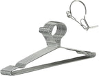 16.5” Wire Hanger 4mm Lockable Hangers 10Pack Stainless Steel Slim Thin Heavy Duty Windproof Lock Hook Metal Space Saving Clothes Hotel Hangers for RV Camping Silver (10)