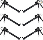 AWF PRO Heavy Duty Caulk Gun, 18:1 Thrust Ratio, Steel Frame Construction, Rotating Barrel, Ladder Hook, Puncture Tool & Dripless Pressure Release Tab (Pack of 6, 29 oz Caulking Gun)
