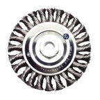 Benchmark Abrasives 5" x 1/2" Standard Twist Knot Wire Wheel with 5/8"-11 Thread, for Weld Cleaning, Weld Spatter Removal, Deburring, Use with Angle Grinders - Carbon Steel (5" x 1/2")