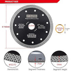 DT-DIATOOL 6 Inch Diamond Granite Blade for Marble Porcelain Tile Ceramic, Pack of 2