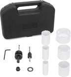 Amazon Basics 9-Piece Bi-Metal High Speed Steel Hole Saw Kit with Carrying Case, 25/32" to 2-11/16”, Black