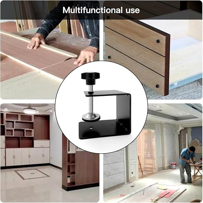 Drawer Front Installation Clamps, Cold-Rolled C Clamps for Woodworking, Door Installation Tools and Cabinet Tools with Protective Pads(2Pcs)