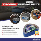 3" x 21" Zirconia Sanding Belts for Metal, 3 x 21 Inch Zirconia Metal Grinding Sand Paper, 16 PCS 4 Each of 60/80/120/240 Assorted Grits