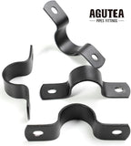 Black Durable U-Clamps Metal Pipe Clamps Double Hole Double Hole Pipe Strap DIY U-Bracket (Pack of 6) (1/2 INCH)