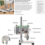 Mini Drill Press, Precision Variable Speed Benchtop Drill Press, Electric Portable Bench Drilling Machine JT0 Chuck CNC 360° Rotating for Metal Wooden DIY Jewelry Making Crafts Tool