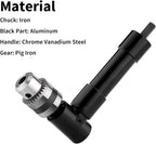 OCGIG Cordless Right Angle Drill 1-10mm Attachment Adapter 90 Degree Handle Chuck 3/8" Keyed Extension Drilling Tool