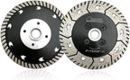 SHDIATOOL Diamond Cutting Blades Two-in-One Design 4-1/2 Inch Granite Turbo Disc Cut Grind Sharpen Marble Concrete and Bricks 115mm (2-Pack)