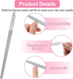 4 Pcs Diamond Deb Nail File Metal Nail File With Sharp Pointed Tip, Stainless Steel Nail Filer Metal Nail Files For Natural Nails Double Sided Manicure Pedicure Toenails Tools For Salon Home (Large 2)