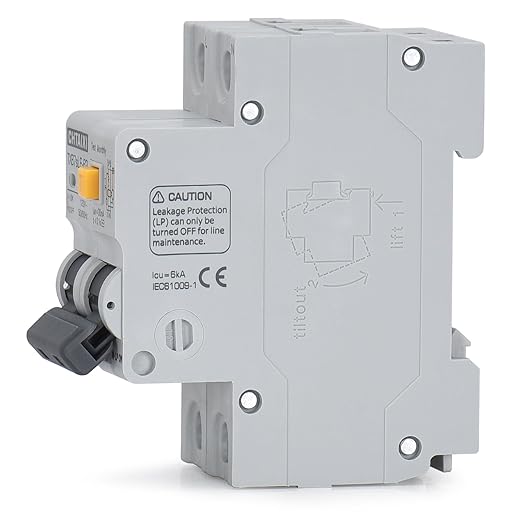 Ground Fault Circuit Breaker, 32 Amp 120V AC DIN Rail Mount Residual Current Circuit Breaker, Thermal-Magnetic Trip, Earth-Leakage Protection 30mA 1PN RCBO C32