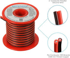 BNTECHGO 18 Gauge Flexible 2 Conductor Parallel Silicone Wire Spool Red Black High Resistant 200 deg C 600V for Single Color LED Strip Extension Cable Cord,Model,25ft Stranded Tinned Copper Wire