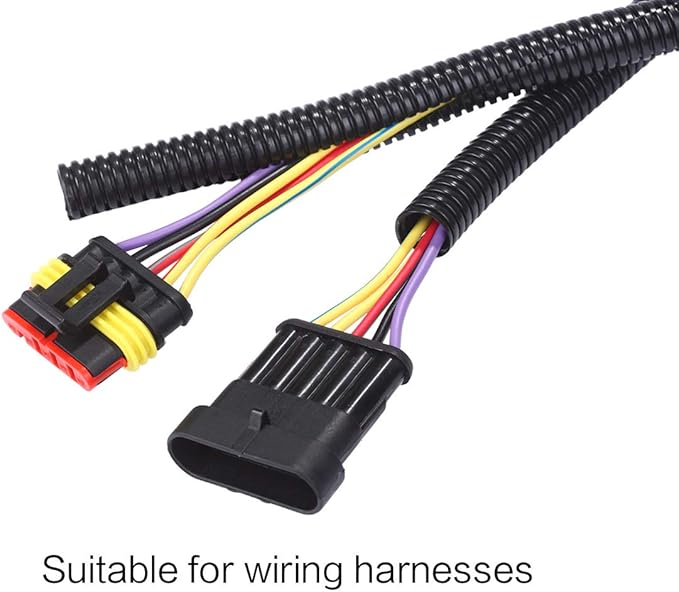 Alex Tech 25ft - 1/4 inch Split Wire Loom Tubing - Black