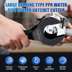 Ratcheting Tubing Cutter, 2 In 1 Close Quarters Tube Cutter 1/4" To 7/8", Large Bearing Type Ppr Pipe Ratchet Cutter, Adjustable Blade Pipe Cutting Tool with Replaceable Alloy PVC Steel Blade