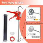 Sausage Caulking Gun Kit, 20 oz Sausage Foil Pack / 10 oz Cartridge Convertible, 30:1 Thrust Ratio Sausage Hand Caulk Guns, Silicone Gun for Sausage Sealants, Equipped with Sealant Finishing Tools.