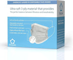 Litepak 125-Pack Disposable Face Mask Premium Comfort Earloops with Dispenser Box (Gray)