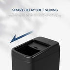 ELLO&ALLO Garbage Can Motion Sensor Trash Can 13 Gallon for Kitchen with Roll Up Lid, Automatic Touchless High-Capacity Black Waste Bin