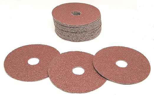 Benchmark Abrasives 4 1/2 Inch Sanding Discs Aluminum Oxide Resin Fiber Grinding Disc for Grinding, Stripping on Wood, Fiberglass, Metal, 7/8" Arbor Angle Grinder Sanding Disc, 25 Pack - 24 Grit
