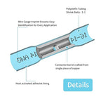 16-14 AWG Heat Shrink Butt Connectors - 100Pcs Blue Insulated Waterproof Electrical Marine Automotive Wire Splice Connector Crimp Wiring Terminals