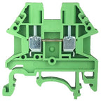 Dinkle Green DK2.5N-GN DIN Rail Terminal Block Screw Type UL 600V 20A 12-22AWG, Pack of 100