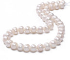 Natural Pearl Beads Potato 8-9mm White Freshwater Cultured Loose Gemstone Beads for DIY Jewelry Making 13.8''/Strand HQ