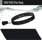 100 Pcs Cloth Event Wristbands, Event Wristbands, Colored Wrist Bands for Events, for Lightweight Concert Wrist Strap for Activities, Party Bracelets for Events (Color : Black)
