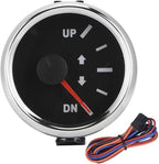 Aramox Boat Trim Gauge, 52mm/2in UP-DN Boat Trim Gauge 0-190ohm Trim Tilt Indicator Red Backlight (Black Dial Silver Frame)