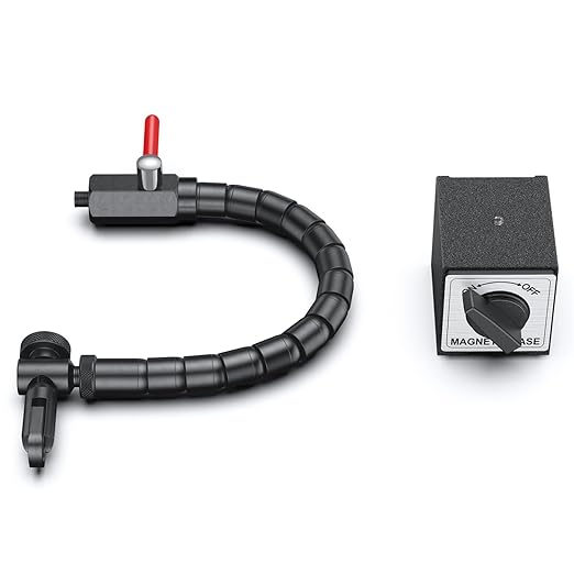 HDLNKAK Dial Indicator Magnetic Base, Digital Dial Indicator Tools Set for Alignment, Precise Measurement Tool with Flex Arm Base and Indicator Combo