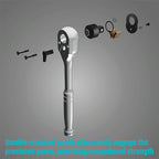 DURATECH 3/8-Inch Drive Ratchet, Quick-Release Ratchet Wrench, 72-Tooth, Reversible Switch, Full-Polished Chrome Plating, Alloy Steel